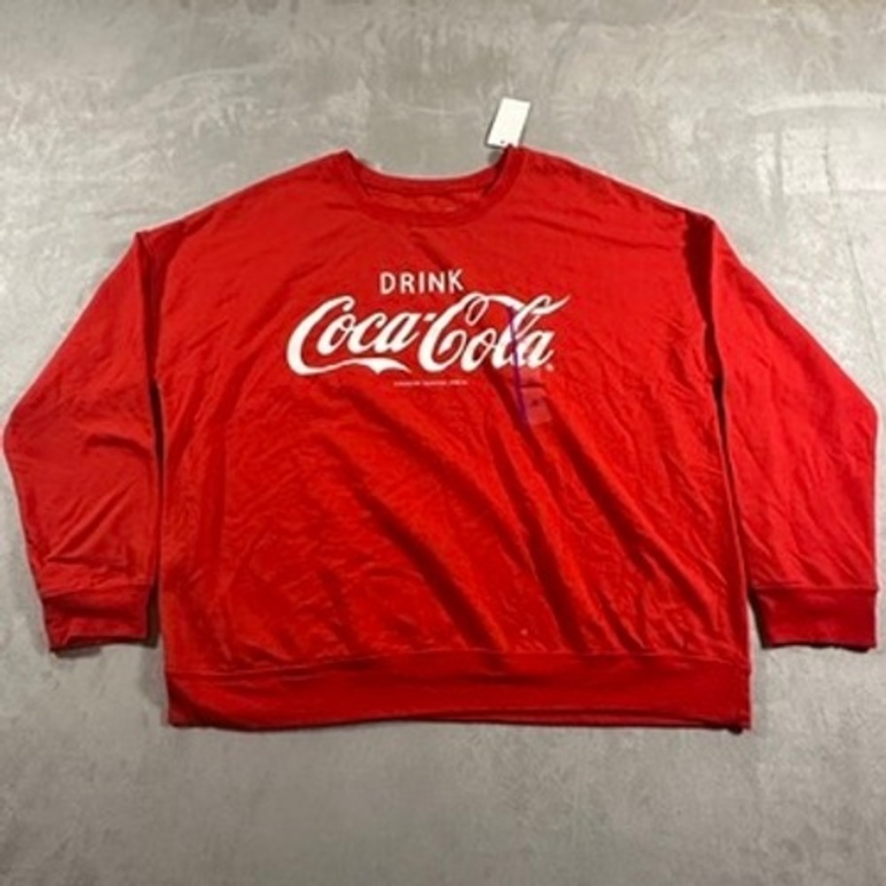 Coca-Cola Sweatshirt Mens Graphic Logo Pullover XL Red